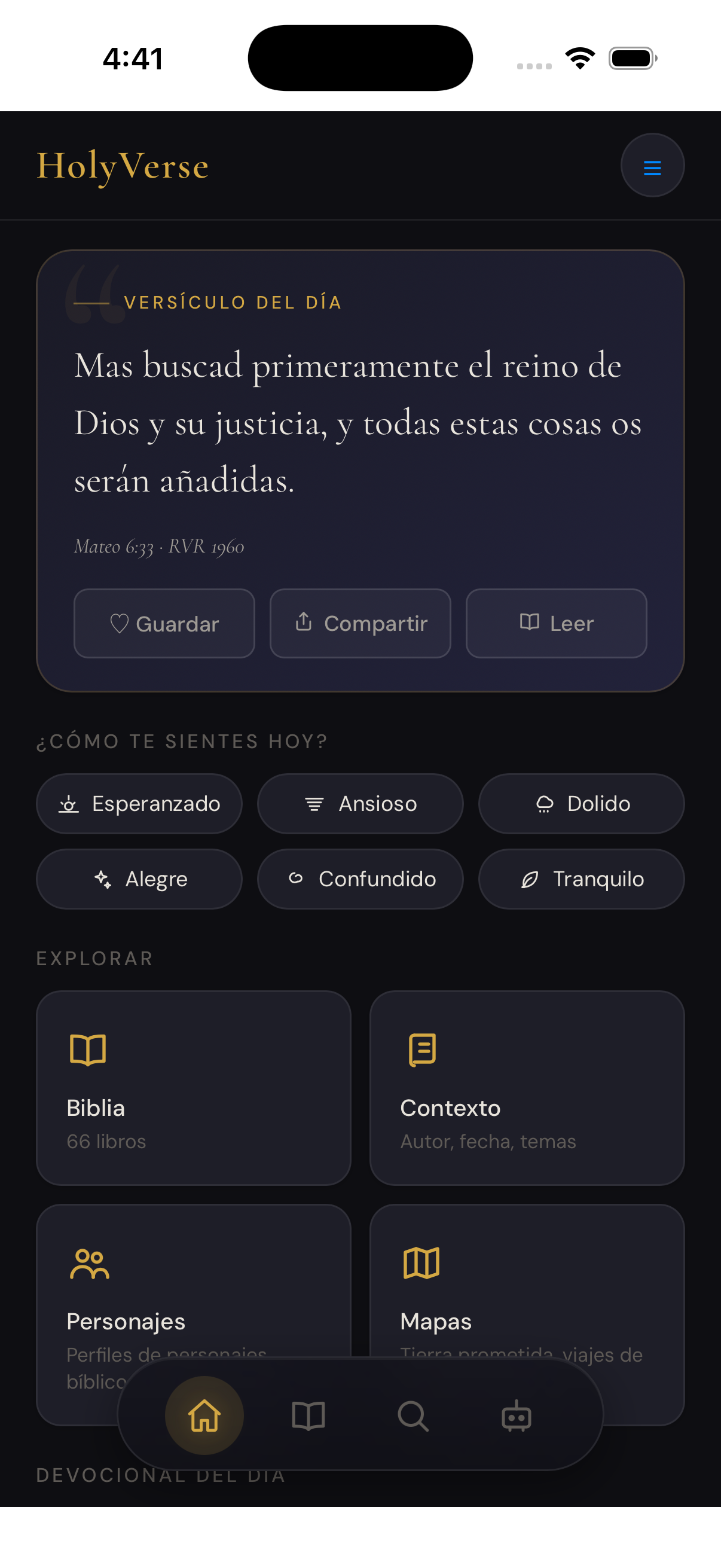 HolyVerse iOS app screenshot 1