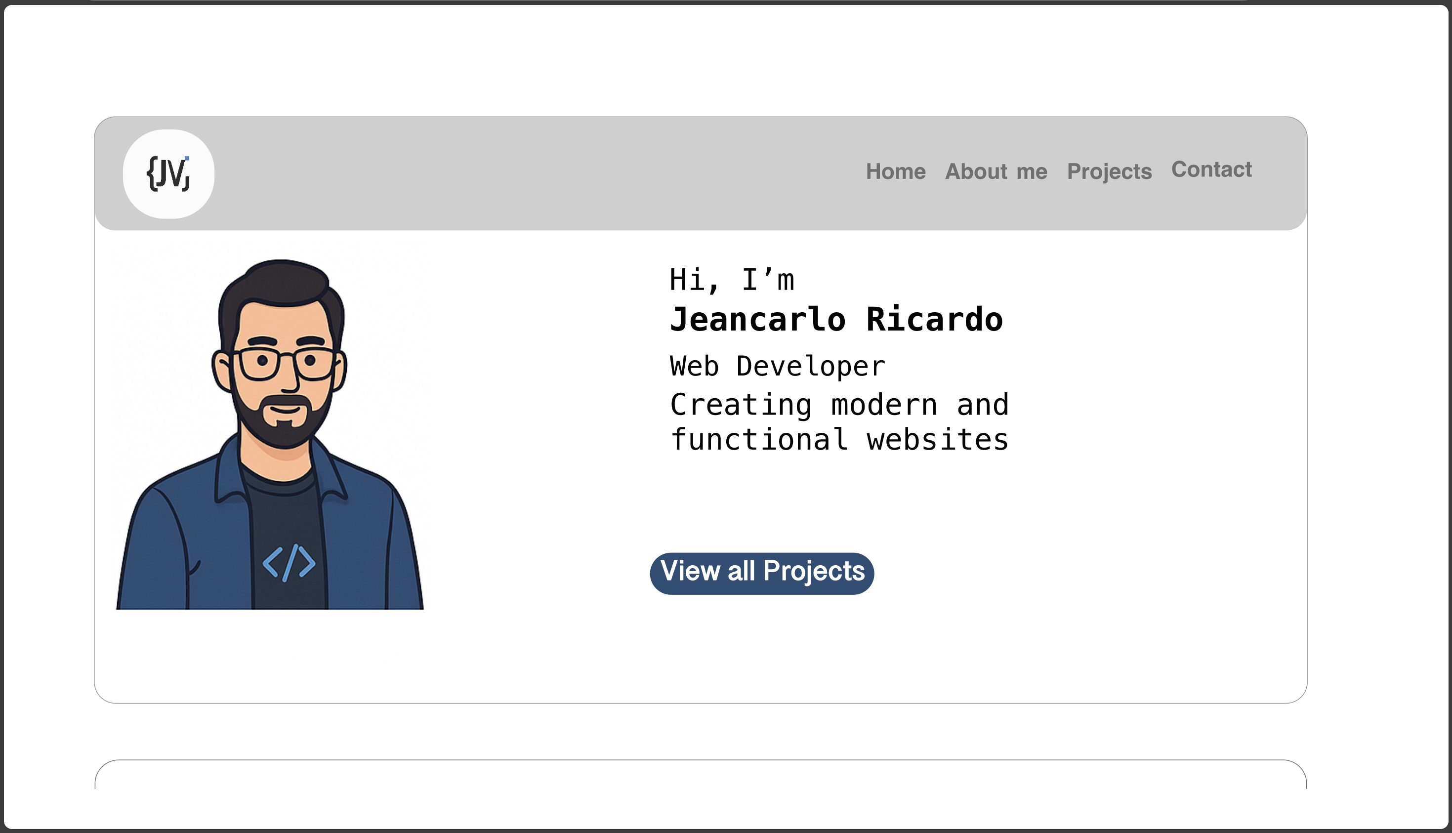 screenshot of AdobexD personal site