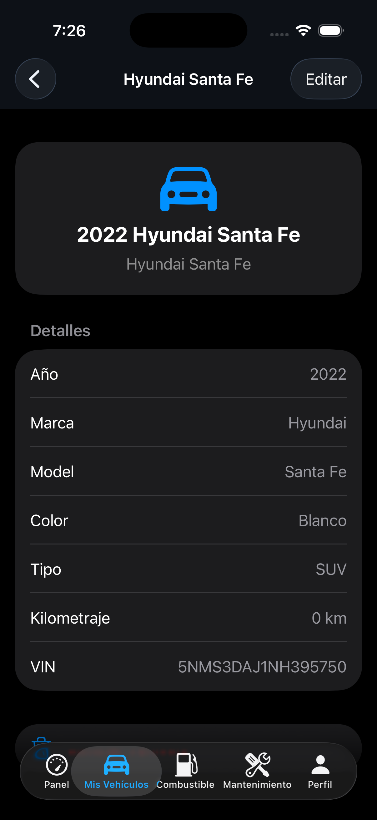 AutoPulse iOS screen 2
